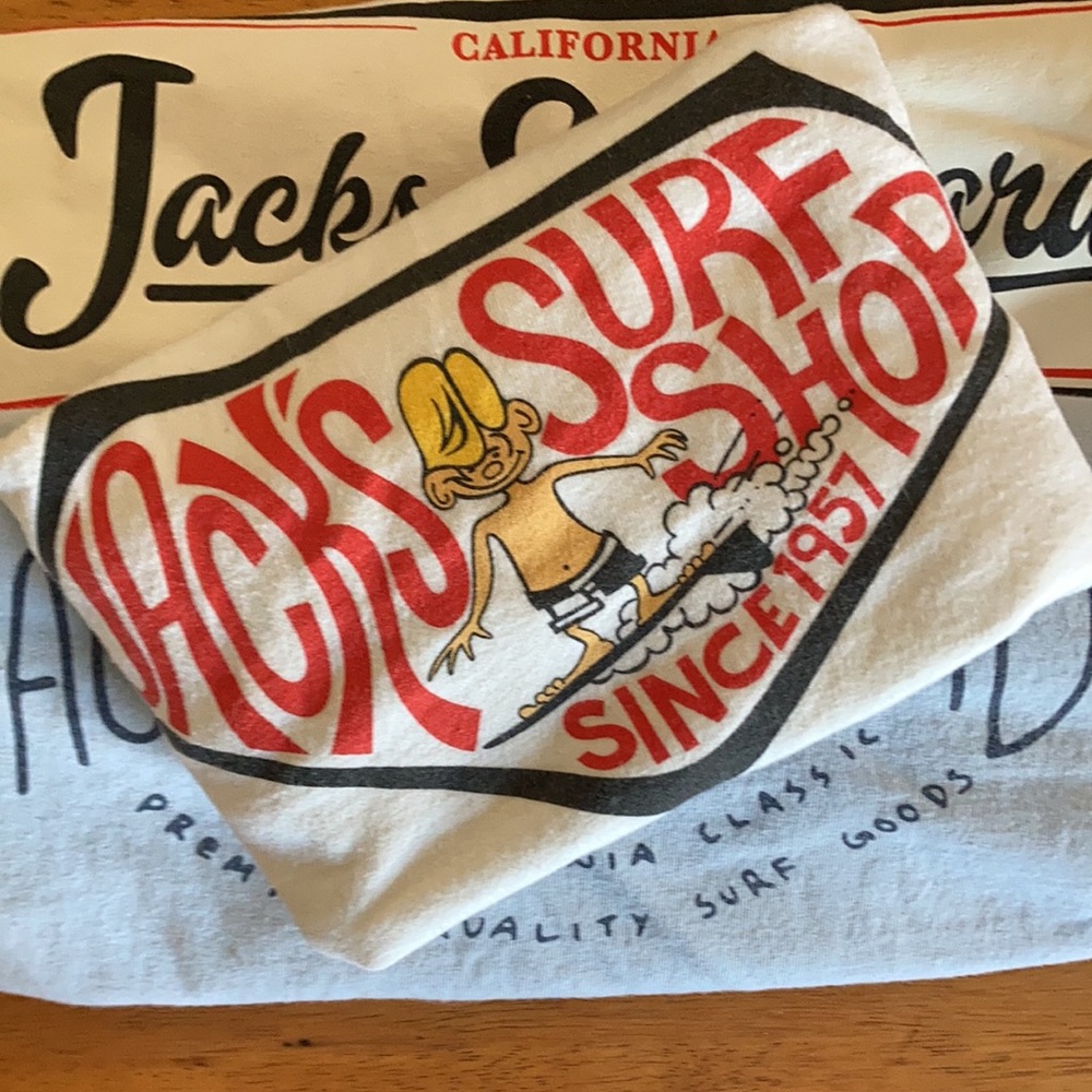 💥🏄🏽‍♂️ THREE Jack’s Surfboards Size Medium 100% Cotton T-Shirts 🌊🪐